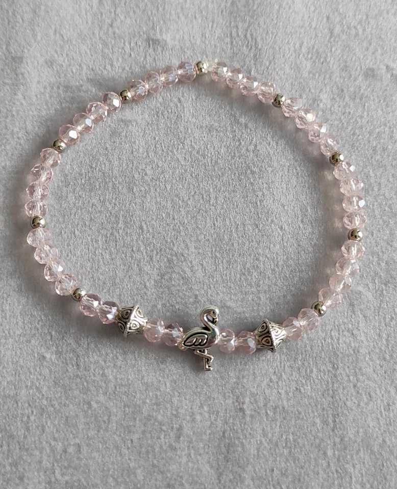 2  ARMBÄNDER FLAMINGO  Perlen  Geburtstag  Geschenk Anhänger SCHMUCK Nikolaus  - Bild 3 von 4