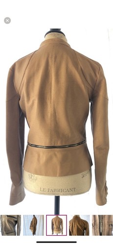 Womens 7 For All Mankind Perforated Leather Jacket Size L - Picture 4 of 10