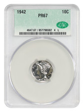 1942 10C CACG PR67 - Mercury Dime