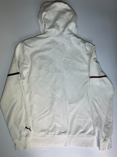 Puma White Full Zip Hoodie Sweatshirt Jacket Mens L Logo Embroidered Spellout - Picture 3 of 12