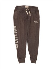 HOLLISTER Mens Graphic Tracksuit Trousers Joggers UK 10 Small  Grey Cotton CB03