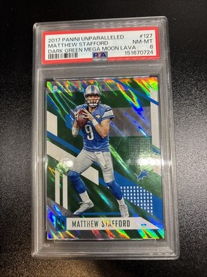 2017 Panini - Matthew Stafford Dark Green Mega Moon Lava PSA 8 Numbered 2/5