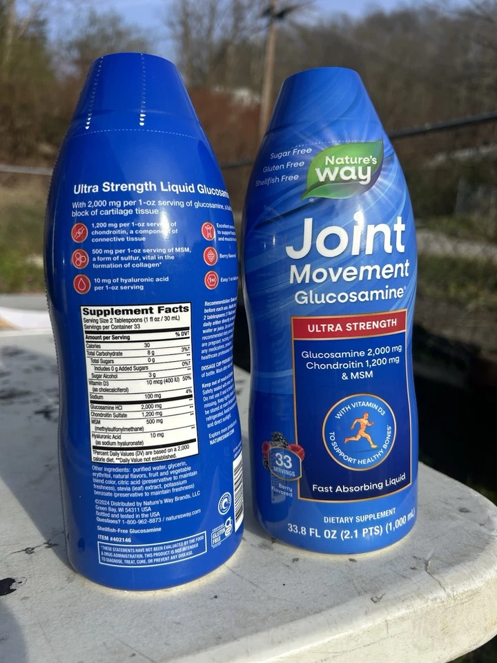 Paquete de 2 -Nature's Way Movimiento Articular Glucosamina Líquido Extra Fuerte 33.8 fl. oz Foto 3 de 4