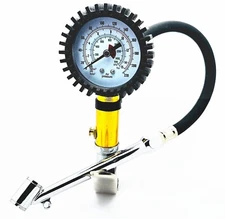 PROFESSIONAL TIRE INFLATOR WITH DIAL GAUGE & DUAL CHUCK 150-220PSI