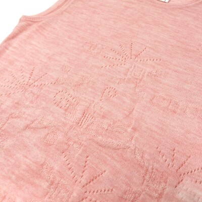 ヴィンテージCHANELシャネル★レアルージュロゴシルクタンクトップ38ピンク CHANEL Vintage CC Mark Logo Rouge Tank Top Cream Pink Orange