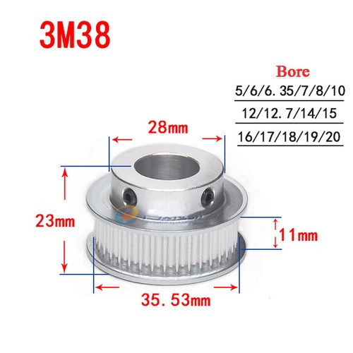 HTD-3M 12T-44T Timing Belt Pulley Pitch 3mm With Step Drive Pulleys Width 11mm - Picture 29 of 32