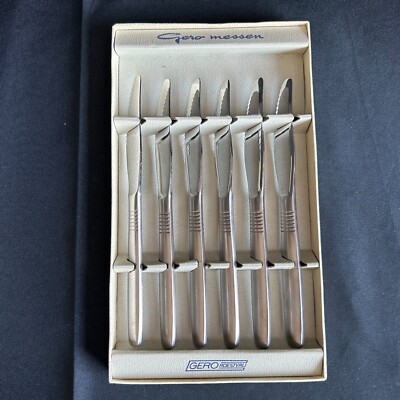 MCM VINTAGE GERO MESSEN ROESTVRIU Knives 2 Sets of 6 In each box Original Boxes