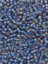 Vintage Glass Seed Beads TOHO Japan Clear Lavender Blue Metallic Ab 11/0  BBH-78