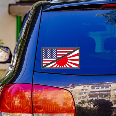Japanese Rising Sun Vinyl 50mm Vinyl Decals USA Japan Flag Stickers - American-Japanese Rising ...