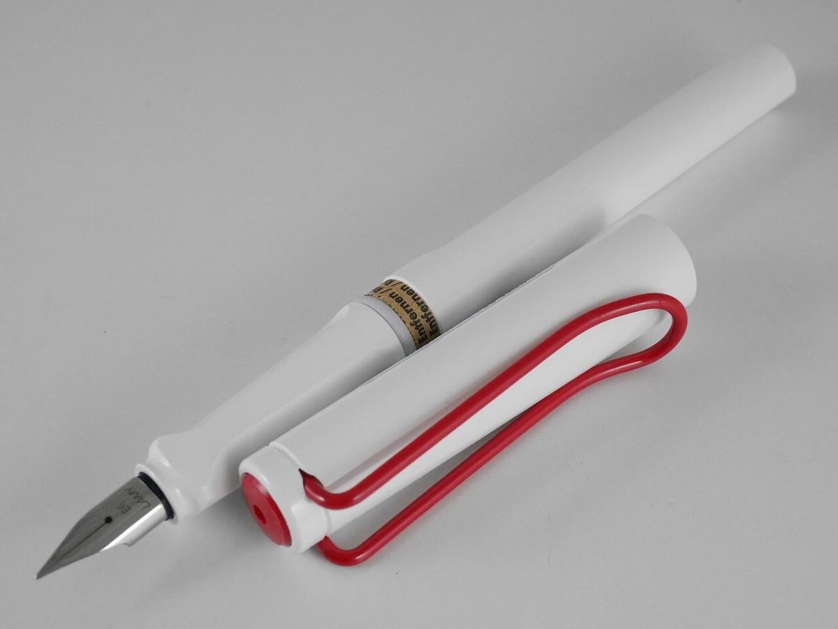【完全未使用】LAMY Safari White Red-Clip　漢字ニブ Lamy Safari White Red Clip Fountain Pen EF FREE SHIPPING