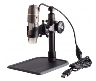 USB Digital Microscope 5X-500X Zoom, Stand, for PC or Mac