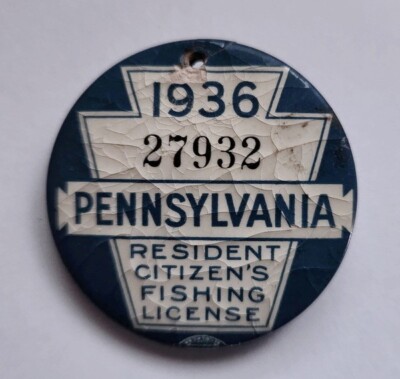 Vieux Permis De Pêche Pennsylvanie 1930 - Vintage Collection