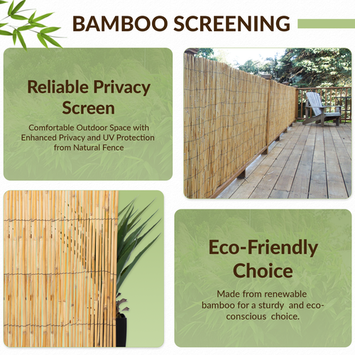 3M Bamboo Screening Roll Natural Fence Panel Quality Reed Fencing Garden Outdoor - Picture 22 of 37