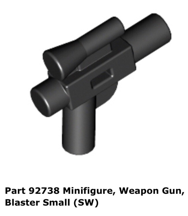 Lego 1x 92738 Black Minifigure, Weapon Gun, Blaster Small (SW