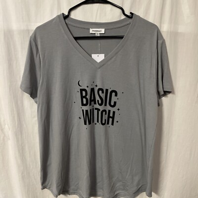 Freshman V-Neck Tee Basic Witch Size XL Gray