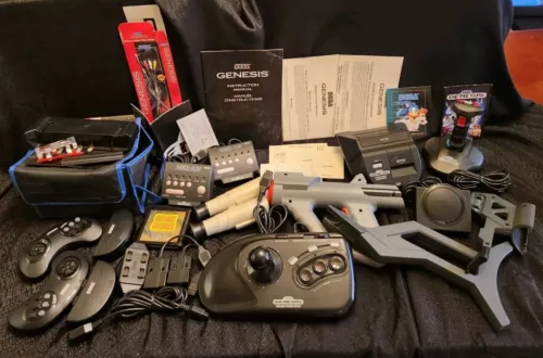 Sega Genesis Lot Menacer Wireless Controllers Arcade Stick *Parts Only Untested