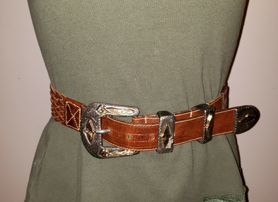 Vintage Doppia Vita Made in Italy Chestnut Brown Leather Belt Size 30 Vintage 80s Doppia Vita Italian Brown Leather Belt Size 85  main image 4