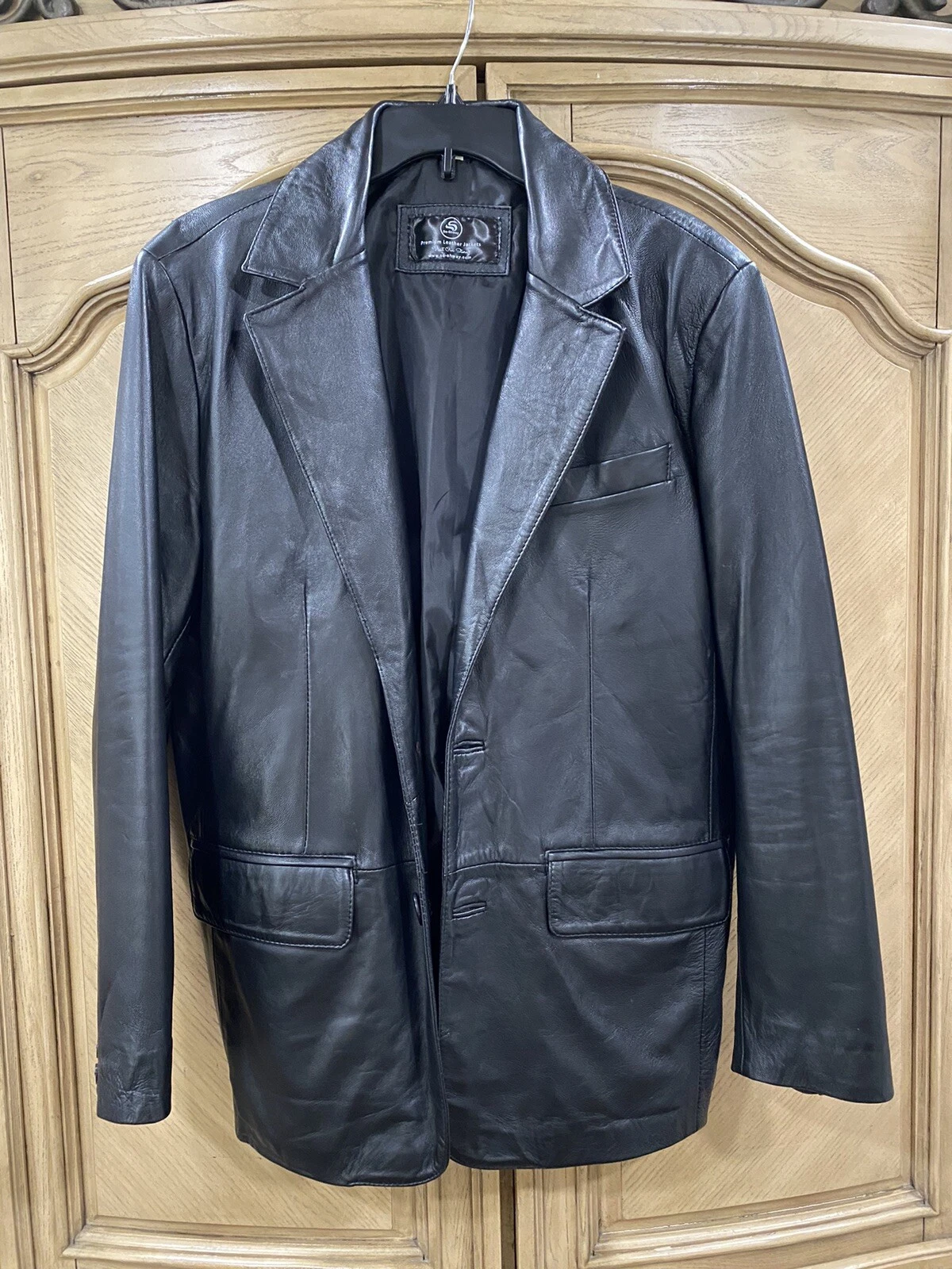 MENS SO-SHWAY PREMIUM LEATHER JACKET BLACK SIZE M