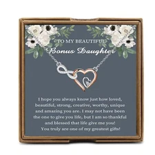 Bonus Daughter Gift From Step Mom Dad, To My Stepdaughter Necklace, Stepdaugh...