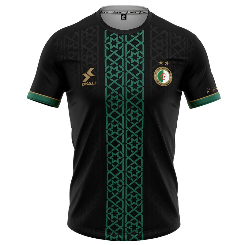 Maillot Algérie 2025 Noir Tissu Respirant - Vetement Football Algerie Taille S au XXL