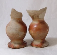 Two Antique Early Stoneware Beer Steins/Beakers Siegburg Trichterhalskrug c.1500