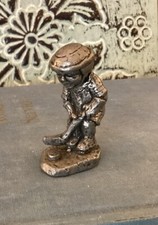 Vintage Pewter MINI Figurine Miniature Metal Hudson HOCKEY PLAYER BOY