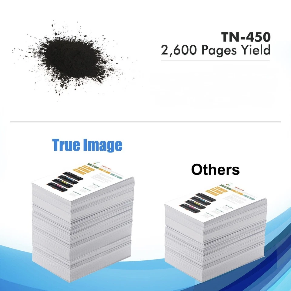 2x Cartucho de tóner TN450 para Brother HL-2270DW HL-2280DW HL-2240 Intellifax 2840 Foto 3 de 4