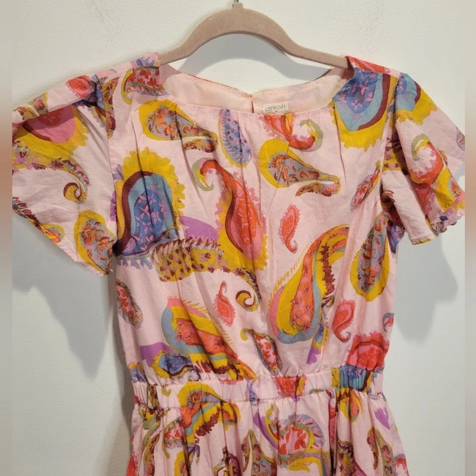 Crewcuts girls size 16 pink with paisley print fit&flare dress - Image 2 of 4