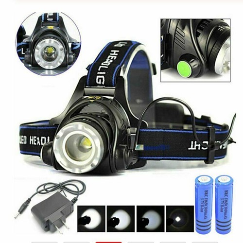 LED Stirnlampe Super Hell Wiederaufladbar Kopflampe Taschenlampe MIT 2x Akku - Bild 7 von 12