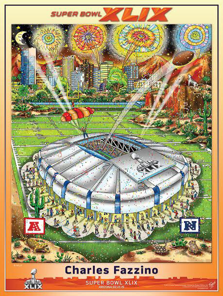 SUPER BOWL XLIX (Arizona 2015) Official Pop Art 18x24 POSTER by