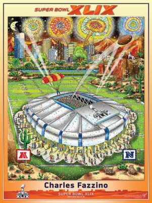 SUPER BOWL XLIX (Arizona 2015) Official Pop Art 18x24 POSTER by