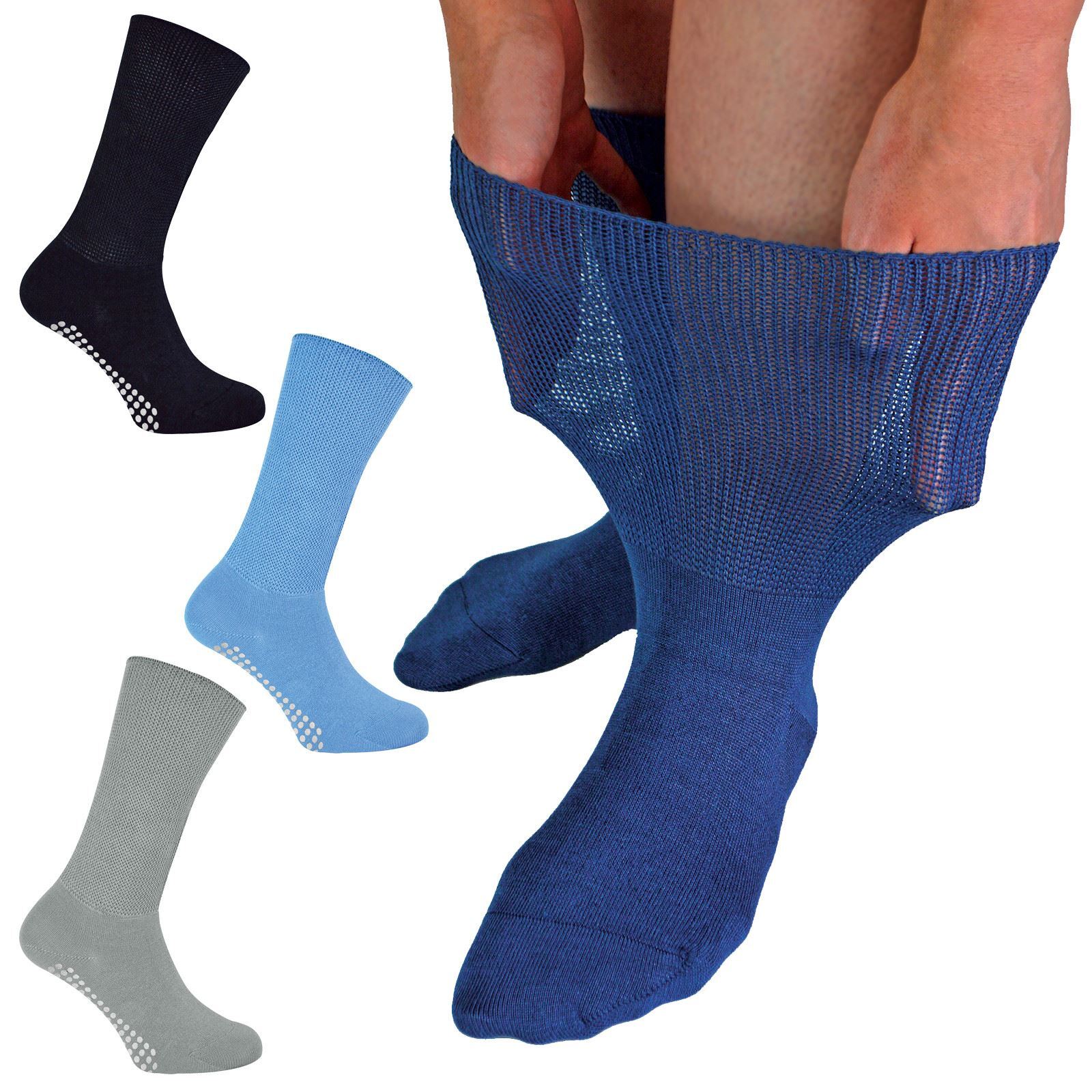 Unisex Extra Wide Bamboo Oedema Socks with Grips for Swollen Legs Dr