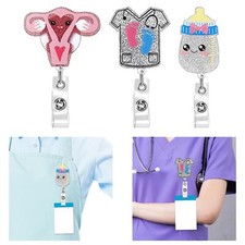 Badge Reel Holder Pull Cord Nurse Gift with Belt Clip