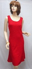 St. John Knit EVENING NWT Crimson Red Piallettes Flared DRESS SZ 8 RT 1160