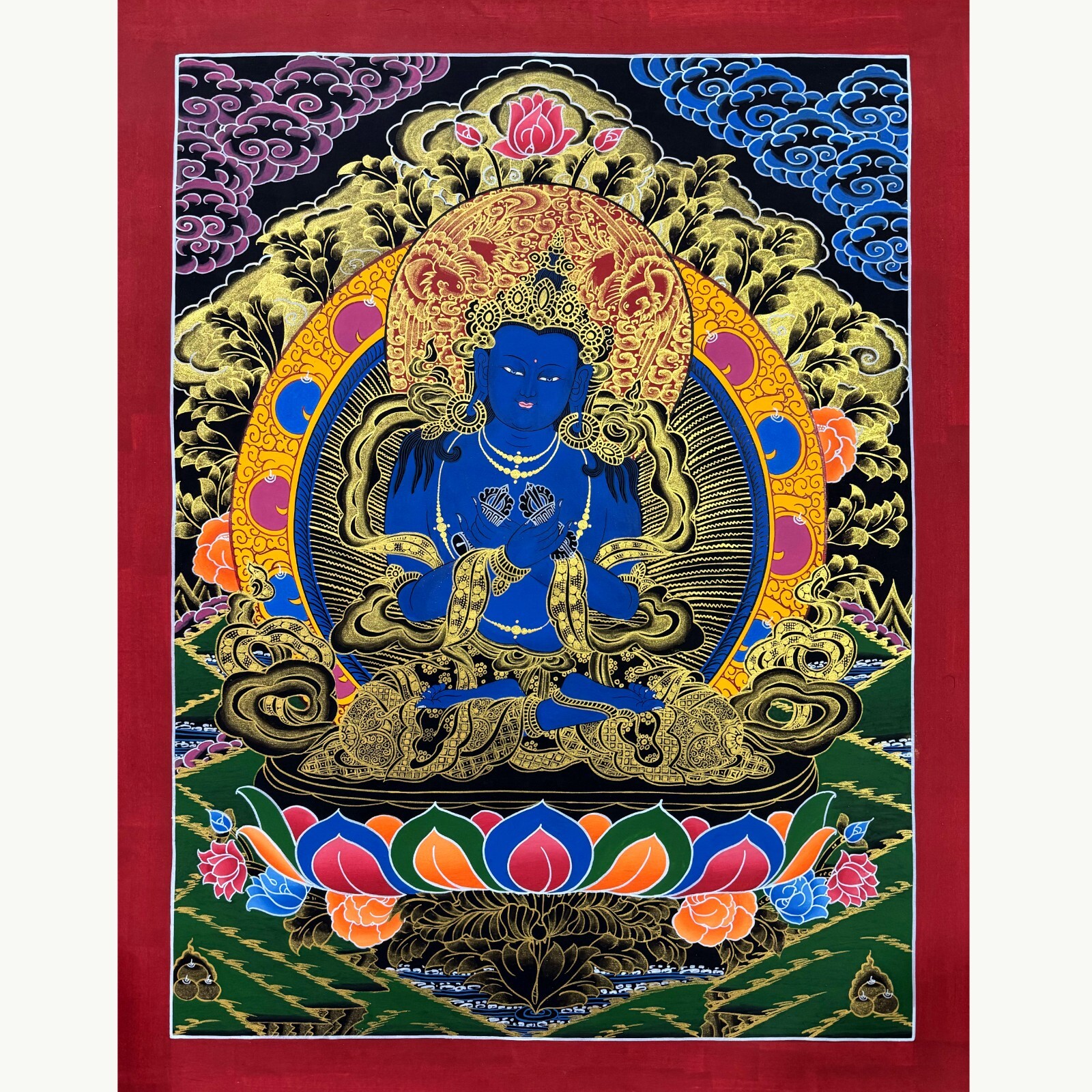 Vajradhara Exquisite Handmade Thangka Art Tibetan Buddhist Painting