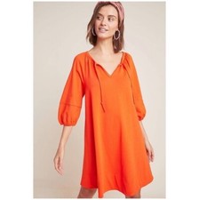 Anthropologie Orange Anais Tunic Dress Size XS