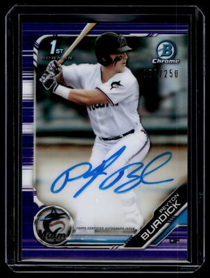 Peyton Burdick 2019 Bowman Chrome 1st Purple Refractor Auto Card /250 #CDA-PB
