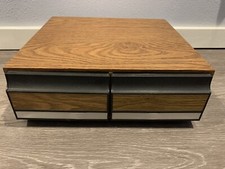 VTG Wood Grain VHS Storage 24 VCR VHS Cassette Tapes Slide Plastic Drawers
