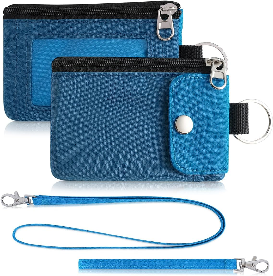 Slim RFID-Blocking Keychain Wallet for Men & Women with Zipper