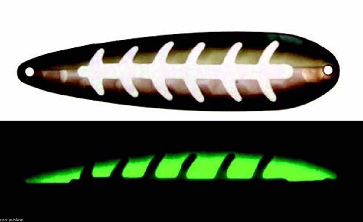 SQUIDMANIA 703 HALF MOON MX BORON （MMH) MOONSHINE LURES GLOW IN THE DARK HALF MOON STANDARD TROLLING SPOON