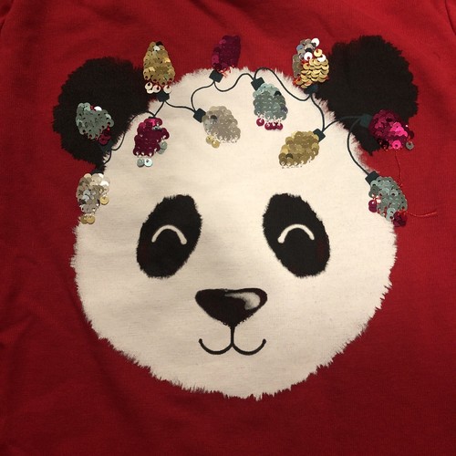 Jumping Beans Girls Size 6 Christmas Shirt Panda EUC - Picture 3 of 3