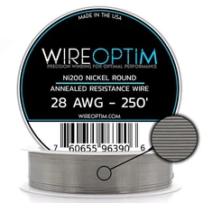 WIREOPTIM Ni200 Nickel Wire 22 24 26 28 30 32 AWG 25' 50' 100' 250' 500' 1000'