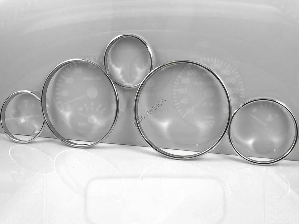For Peugeot 405 1987-1996 Polished Aluminum Dashboard Trim Cluster Rings 5pcs — 第 3/4 张图片