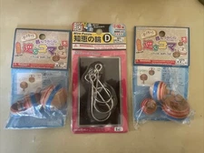 Lot of 3 Daiso Japan Toys - Upside Down Top, Wire Puzzle - New