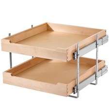 2 Tier Pull Out Cabinet Organizer, 20"W x 21"D Cabinet Drawer, Soft Close Slide