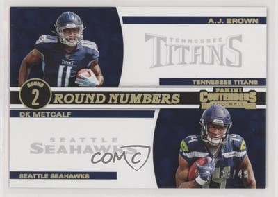 2019 Contenders Round Numbers Gold 34/49 AJ Brown DK Metcalf Rookie RC 04on
