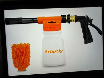 #ad Artipoly Car Foam Gun Wash Sprayer Kit Hose Nozzle Soap Cannon Mitt NIB Open Box $25.99