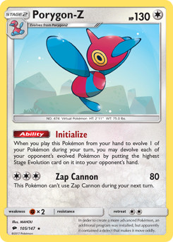 Porygon-Z 105/147 Burning Shadows Pokemon Card NM Holo