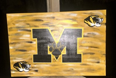 Hand painted Mizzou Tigers Sports canvas
