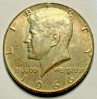 1966 Kennedy Half Dollar • 40% Silver • Circulated